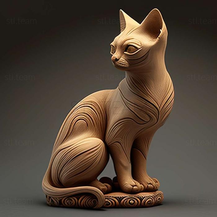 3D модель Сиамская кошка (STL)